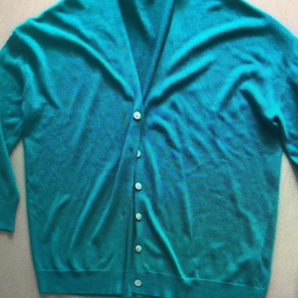 Men's Teal Cardigan Sweater